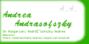 andrea andrasofszky business card